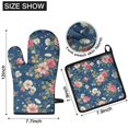 thumbnail image 6 of Pioneer Flower Kitchen Oven Mitt and Pot Holder Sets 2 Pcs for Baking, Cooking and Grilling, Heat Resistant Up To 392 °F, 6 of 7