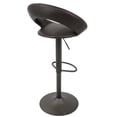 thumbnail image 2 of Contemporary Home Living Set of 2 Antique Brown Upholstered Metro Adjustable Bar Stool, 40.75”, 2 of 5