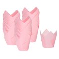 thumbnail image 1 of 150 Unidades Moldes para Cupcakes Unique Bargains Papel Estándar En Forma de Tulipán Color Rosa, 1 of 6