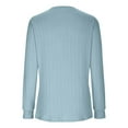 thumbnail image 5 of Augper Womens Tunic Casual Long Sleeve Tops V Neck Faux Button Solid Color Blouse, 5 of 6