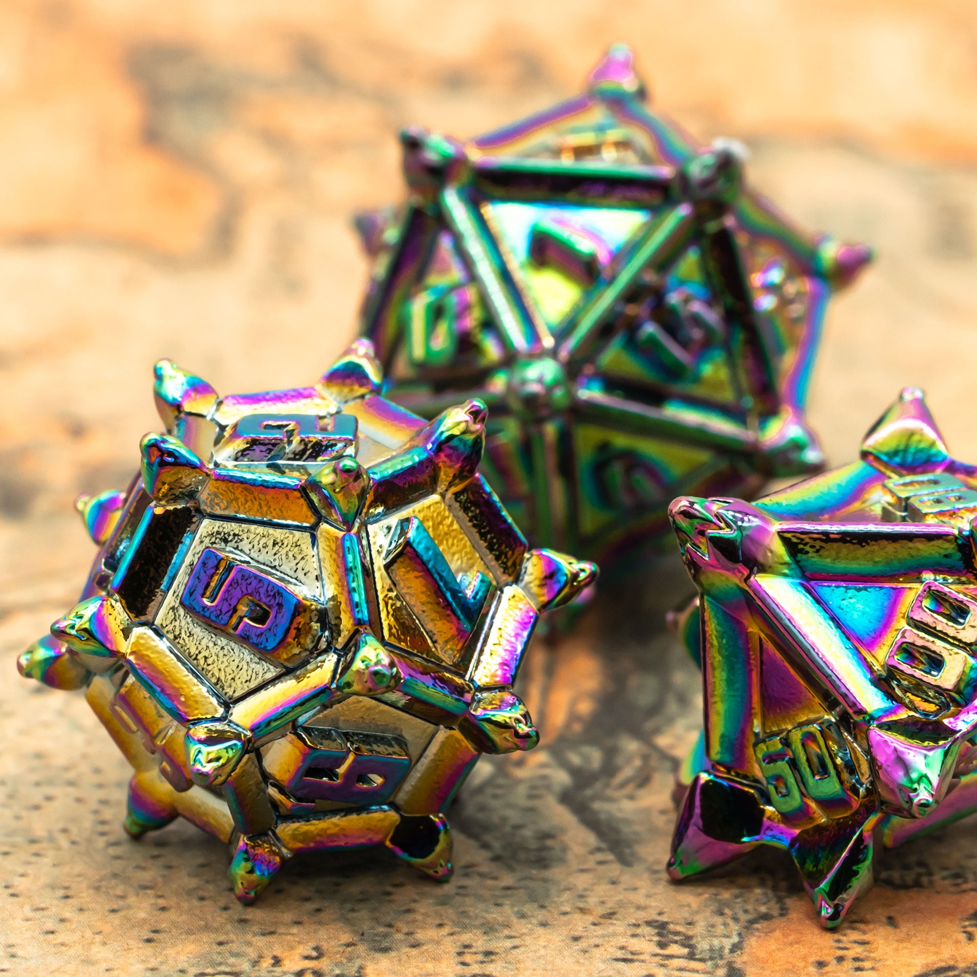 Cusdie Metal Dice Set, 7 Pcs DND Metal Dice, Pinwheel Design Polyhedral Dice Set, for Role Playing Game D&D Dice MTG Pathfinder
