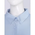 thumbnail image 6 of TiaoBug Women's Long Sleeve Button Down One Piece Bodysuit Shirts Career Office Work Blouse Top Light Blue M, 6 of 7