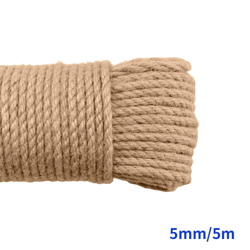 5M 1/4'' Jute Cord Twine Hemp Rope Twisted Macrame String DIY Craft Handmade Sew 