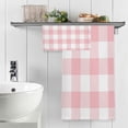 thumbnail image 5 of Dreamtimes Pink Buffalo Plaid Soft Cotton Towel Sets 2 Piece,1 Bath Towel 1 Hand Towel Quick Dry Highly Absorbent Bath Towels Washcloths for Bathroom, Gym, Hotel, and Spa, 5 of 7