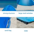 thumbnail image 4 of iCorer Pop Up automático instantáneo portátil al aire libre Quick Cabana Beach Tent Sun Shelter, azul, 4 of 5