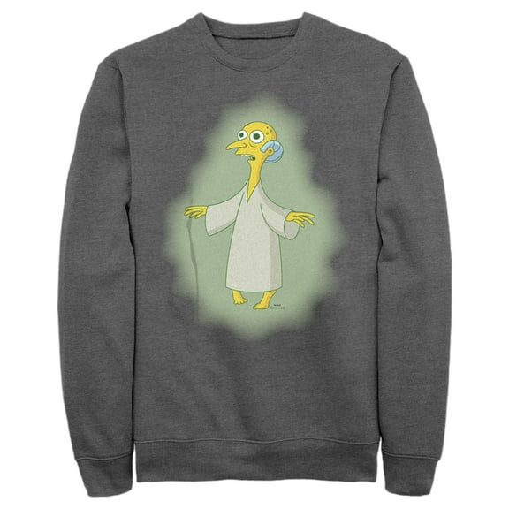 Men's The Simpsons Mr. Burns Alien Sweatshirt Charcoal Heather Small