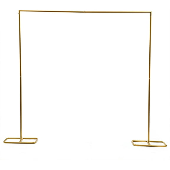 7x6.56Ft Gold Square Wedding Backdrop Frame Stand Balloon Flower Arch Frame Metal Arch Stand Decoration Stand for Backdrop, Ceremony, Celebration