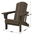 thumbnail image 5 of SERWALL Folding Adirondack Chair Set of 2 with Dual Cup Holders & Phone Holder, All-Weather HDPE Fire Pit Chairs for Outdoor, Patio, Poolside, Garden - Coffee, 5 of 13