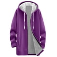 thumbnail image 3 of cocolona Womens Long Zip Hoodies Long Sleeve Oversized Hooded Sweatshirts Fall Winter Fleece Jackets Warm Coats, 3 of 5