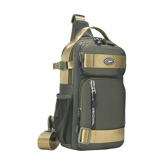 Bolso bandolera para hombre, impermeable, portátil, antirrobo, mochila para el pecho, bolso de hombro para viajes, mochilero, pesca, regalo de Verde Fernando Mochilas bandolera
