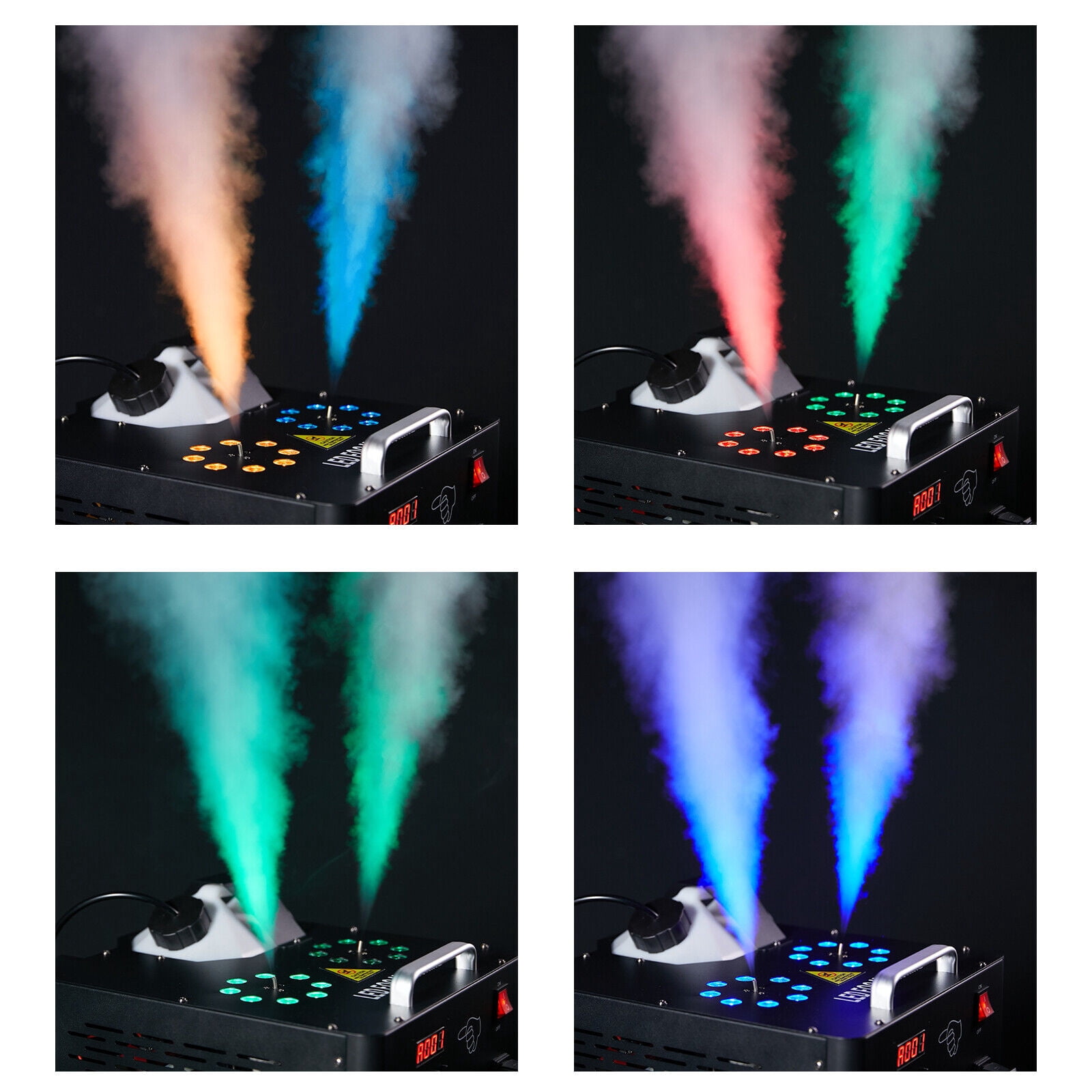 Fog Smoke Machine 2000W RGB LED Stage DJ Fogger Smoke Effect Multi-Color Remote