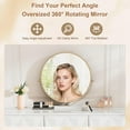 thumbnail image 3 of Large Vanity Desk with Mirror, 47.24" White and Gold Makeup Vanity Table with 3 Drawers and Pink Stool, Modern Dressing Table for Women, Bedroom, 3 of 15