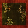 thumbnail image 1 of Ahgly Company Machine Washable Indoor Square Oriental Yellow Asian Inspired Area Rugs, 8' Square, 1 of 4