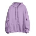 thumbnail image 4 of BLOCLOALO 2 Piece Lounge Set Long Sleeve Pullover Hoodie Sweatshirts Solid Color Hooded Zipper Plus Sweatshirt Trousers Jogger Sets Sweatpants and Sweatshirt Set Comfy Lounge Sets Purple Xl, 4 of 8