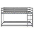 thumbnail image 4 of Bellemave Low Bunk Beds Twin Over Twin, Wooden Floor Bunk Bed Frame Built-in Ladder for Toddler Girls Boys (Gray）, 4 of 6
