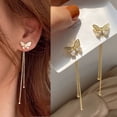 thumbnail image 4 of Pendientes colgantes de mariposa con borla larga para mujer, aretes colgantes de moda de Color dorado, joyería de verano, regalo de fiesta para niña JAMW Sencillez, 4 of 5