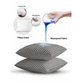 thumbnail image 6 of Outdoor Pillows Waterproof, Black Botanical Throw Pillows with Inserts Included, Farmhouse Modern Striped Leaf Indoor Outdoor Decorative Lumbar Pillow for Bed/Couch/Patio 18"x18", 2Pcs, 6 of 8