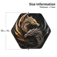thumbnail image 2 of Yiaed Vintage Metal Dragon Print Leather Coasters for Drinks - Cup Coasters Coffee Table Kitchen Table Bar, Home & Office Gifts Handmade Drink Coasters-Hexagon, 2 of 6