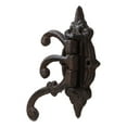 thumbnail image 6 of Pack Of 2 Cast Iron Rustic Victorian Scrollwork Spinning Swivel 3 Peg Wall Hooks, 6 of 9