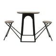 thumbnail image 3 of Sagebrook Home 41" Brown Metal & Wood Table Set with Attached Folding Chairs - A Stylish Space-Saving Duo for Any Room., 3 of 7