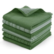 Lux Decor 6 Pack Kitchen Towels Set 16”x26” - 100% Cotton Highly Absorbent Dish Towels for Kitchen - Soft & Scratch-Free Green Hand Towels for Cleaning & Drying