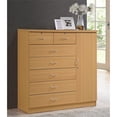 thumbnail image 2 of Pemberly Row Tall 7 Drawer Chest with 2 Locking Drawers and Garment Rod or Extra Storage in Beech, 2 of 5