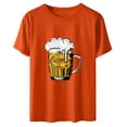 thumbnail image 4 of QLEICOM Oktoberfest T-Shirts, Summer Tops for Women Crewneck Casual Loose Blouses, Beer Mug Printed Graphic Tees Basic Blouses, Women Vintage Funny Pattern Drop Sleeves Tops Orange D L, 4 of 4