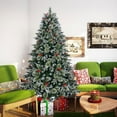 thumbnail image 2 of Artificial Christmas Tree 8Ft Snow Frosted Xmas Tree Pre-Decorated Christmas Tree with Pinecones & Berries Metal Stand, Easy Assembly for Home, Office, Holiday, 2 of 10
