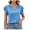 Blue-09, variant on Mittory Womens Summer Tops Ruffle Short Sleeve V Neck T-Shirts Casual Loose Fit