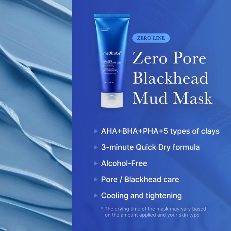 Medicube Zero Pore Blackhead Mud Mask, 3.52 oz, Deep Cleansing