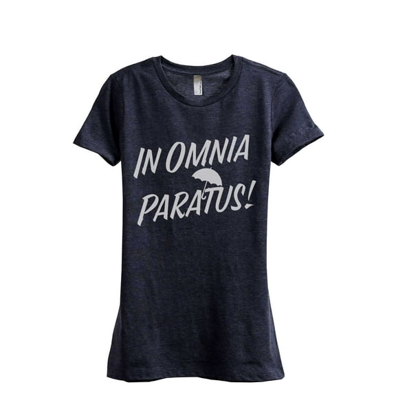 In Omnia Paratus Women's Fashion Relaxed T-Shirt Tee Heather Navy X-Large