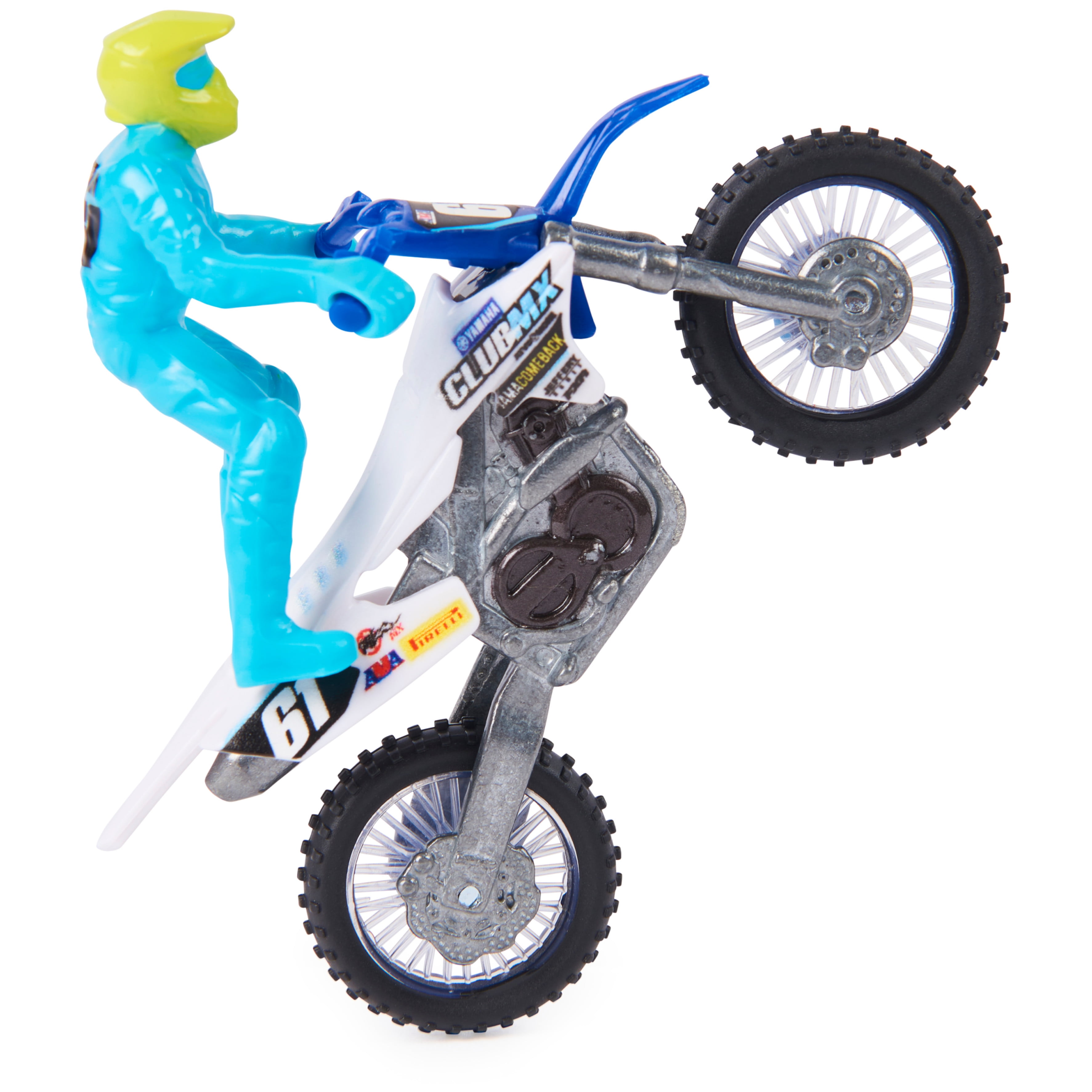 Supercross, Authentic 5-Pack of 1:24 Scale Die-Cast Motorcycles with Rider  Figure, Toy Moto Bike for Kids and Collectors Ages 3 and up, Small