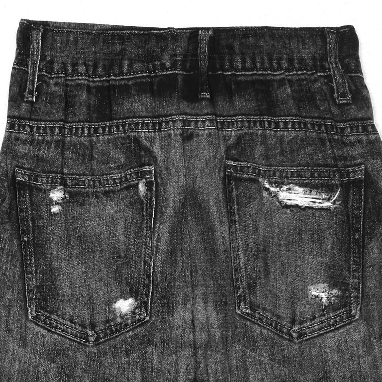 Adult Black Jeans Lounge Pants Faux Denim Pajama Bottoms with Elasti