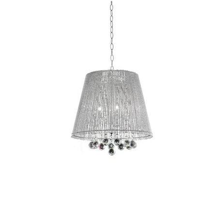 

HomeRoots 468874 Dreamy Silver Ceiling Lamp with Crystal Accents