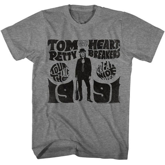 Tom Petty Touring Tgwo 91 Graphite Heather Adult T-Shirt 4Xl