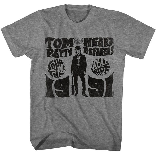 Tom Petty Touring Tgwo 91 Graphite Heather Adult T-Shirt L