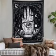 thumbnail image 3 of Tapiz hippie psicodélico geométrico para colgar en la pared, con tarot de adivinación medieval europeo, para dormitorio, sala de estar, decoración para fiestas, 3 of 5