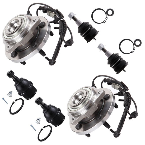 ECCPP 6pcs Wheel Hub Front Lower Ball Joint Front Upper Ball Joint fit for 2006-2010 For Jeep Commander 2005-2010 For Jeep For Grand Cherokee