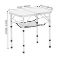 thumbnail image 5 of VEVOR Folding Camping Table, Adjustable Height Portable Side Tables, Aluminum MDF Beach Table with Mesh Layer, Carrying Handle, Lightweight Compact for Outdoor Picnic BBQ Cooking,24x16in,Silver, 5 of 9