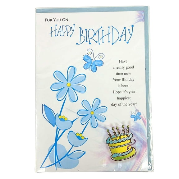 Elegant 8X5.5 inches Happy Birthday Greeting Card with Envelop: 1CT