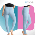 thumbnail image 3 of FITKICKS Crossovers Active Mid Rise Lifestyle Workout Leggings Leggings with Pockets, Blue Small (Women's), 3 of 8