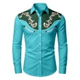 thumbnail image 3 of FYDUU Boy's Western Cowboy Shirt Printed Long Sleeve Shirts Vintage Casual Button Up Blouses Regular Fit Dress Festival Shirts For Kids 8-9 Years, 3 of 3