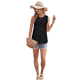thumbnail image 1 of Camisas Casuales de Verano para Mujer, con Cuello Redondo y Mangas , Color Negro, Talla L, 1 of 7
