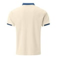 thumbnail image 5 of Bibifish Mens Polo Shirts Contrast Collar Pocket Panel Shirts Mens Spring Summer Outdoor Daily Tops, 5 of 5