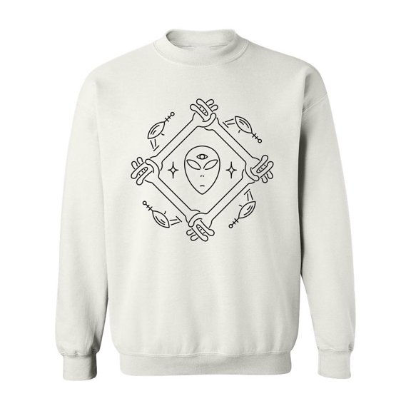 Cool Alien Brotherhood Design Sweatshirt Men -Image by Shutterstock, Male Large