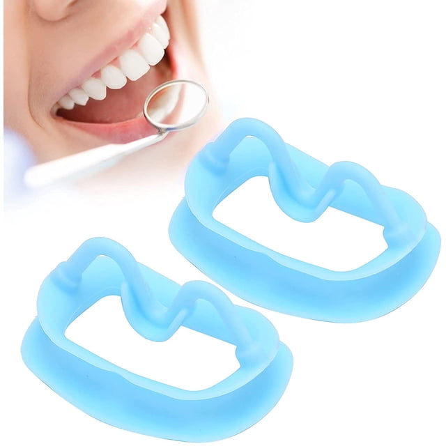 Abridor de boca interno para mordedura de boca Dental, Retractor de mejillas de silicona, portátil reutilizable (azul), 2 uds.