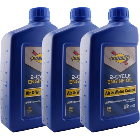 SUNOCO 721005 2-Cycle Engine Oil – 1 Quart – TC-W3 Certified – Air & Water Cooled – (Pack of 3)