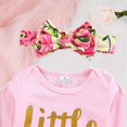 thumbnail image 2 of Forzero Children's rose sequined blouse + rose print trousers + headband + hat four-piece suit, newborn girl suit, 2 of 7