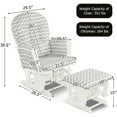 thumbnail image 2 of Gymax Baby Nursery Relax Rocker Rocking Chair Glider & Ottoman Set w/ Cushion Grey+White, 2 of 10