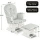 Gymax Jeu de Coussins et Pouf en Bois Baby Nursery Rocking Chair Gris + Blanc – image 2 sur 10